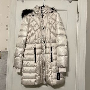 GUESS shimmery/sparkly ivory winter coat